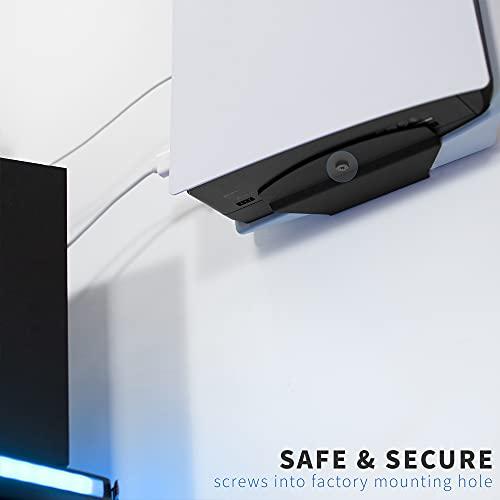 Soporte de pared de acero VIVO diseñado para la consola de juegos PS5, pantalla vertical para Playstation 5, diseño abierto, negro, MOUNT-PS5B