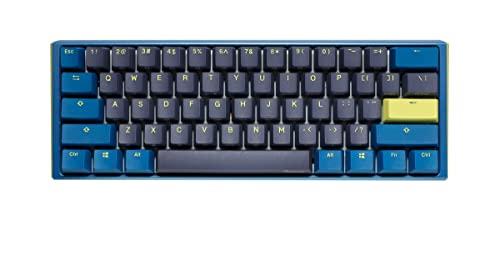 Teclado inalámbrico 60% mecánico para juegos, teclado de 3 modos de  conexión con interruptores azules clicky, teclado compacto portátil negro y  gris