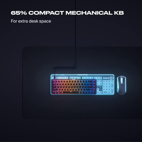 FNATIC STREAK65 LP | Czarna | Kompaktowa klawiatura RGB Gaming Mechanical Keyboard | Fnatic Speed Switches | PBT Doubleshot Keycaps | 65% Layout (60 65%) | Klawiatura sportowa o niskim profilu (US ANSI Layout, QWERTY)