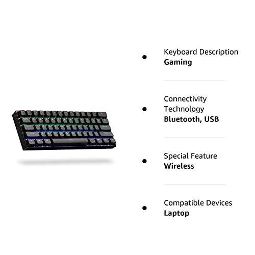 ANNE PRO 2, 60% Wired/Wireless Mechanical Keyboard - Full Keys Programmable  - True RGB Backlit - Tap Arrow Keys - Double Shot PBT Keycaps - NKRO -  1900mAh Battery Yellow Switch 