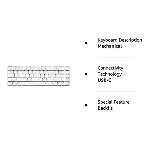 Ducky One 2 SF RGB Pure White RGB LED 65% Double Shot PBT Mechanical Keyboard (Cherry MX Silver)