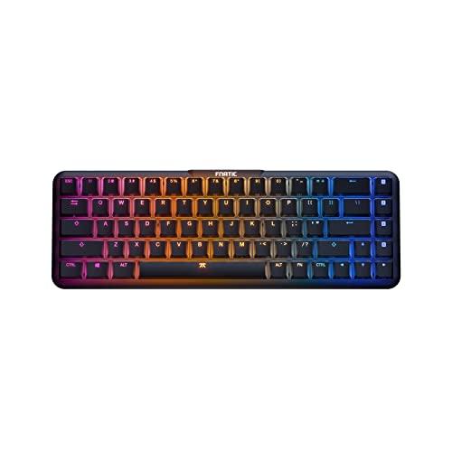 FNATIC STREAK65 LP | Czarna | Kompaktowa klawiatura RGB Gaming Mechanical Keyboard | Fnatic Speed Switches | PBT Doubleshot Keycaps | 65% Layout (60 65%) | Klawiatura sportowa o niskim profilu (US ANSI Layout, QWERTY)