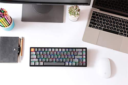 Keychron K6 68-Tasten Wireless Bluetooth/USB Wired Gaming Mechanical Keyboard, Compact 65% Layout RGB LED Backlit N-Key Rollover Aluminum Frame für Mac Windows, Gateron G Pro Brown Switch