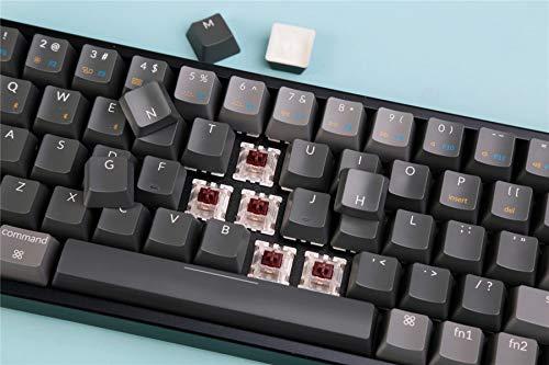 Keychron K6 68-klawiszowa, przewodowa klawiatura mechaniczna do gier z Bluetooth/USB, kompaktowy układ 65%, podświetlenie LED RGB, klawisze N-Key, aluminiowa ramka do Mac Windows, przełącznik Gateron G Pro Brown