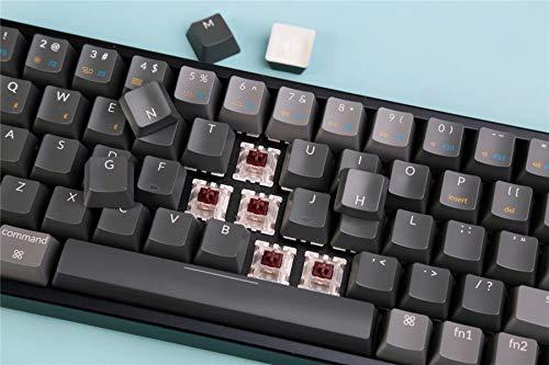 Keychron K6 68-Tasten Wireless Bluetooth/USB Wired Gaming Mechanical Keyboard, Compact 65% Layout RGB LED Backlit N-Key Rollover Aluminum Frame für Mac Windows, Gateron G Pro Brown Switch