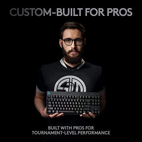 Logitech G PRO Mechanische Gaming-Tastatur, ultra-tragbares Tenkeyless-Design, abnehmbares Micro-USB-Kabel, LIGHTSYNC RGB-Tasten mit 16,8 Millionen Farben und Hintergrundbeleuchtung (erneuert)