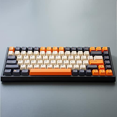 YUNZII KC84 Teclado mecánico con cable de 84 teclas intercambiables en caliente, con teclas de PBT con tintas, programable, RGB, NKRO, cable tipo C para Win/Mac/Gaming/ mecanografía (interruptor marrón gateron, carbono retro)