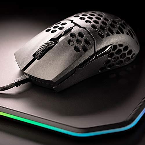 Ratón para juegos Cooler Master MM710 53G con carcasa ligera de nido de abeja, cable ultraligero Ultraweave, sensor óptico Pixart 3389 de 16000 PPP