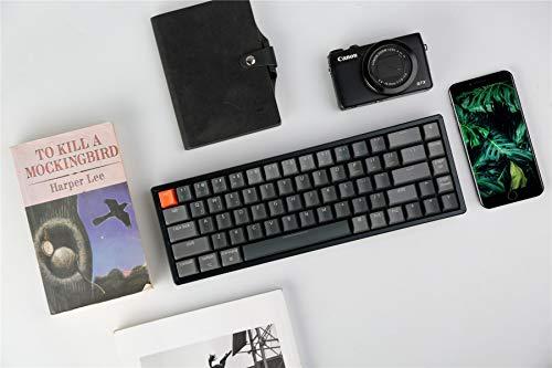 Keychron K6 68-klawiszowa, przewodowa klawiatura mechaniczna do gier z Bluetooth/USB, kompaktowy układ 65%, podświetlenie LED RGB, klawisze N-Key, aluminiowa ramka do Mac Windows, przełącznik Gateron G Pro Brown