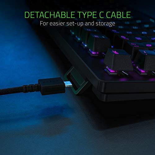 Teclado Razer Huntsman Tournament Edition TKL Tenkeyless Gaming: Interruptores rápidos de teclado - Interruptores ópticos lineales - Iluminación RGB Chroma - Tapas de teclado PBT - Memoria integrada - Negro clásico