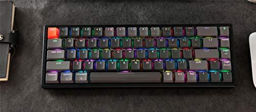 Keychron K6 68-klawiszowa, przewodowa klawiatura mechaniczna do gier z Bluetooth/USB, kompaktowy układ 65%, podświetlenie LED RGB, klawisze N-Key, aluminiowa ramka do Mac Windows, przełącznik Gateron G Pro Brown