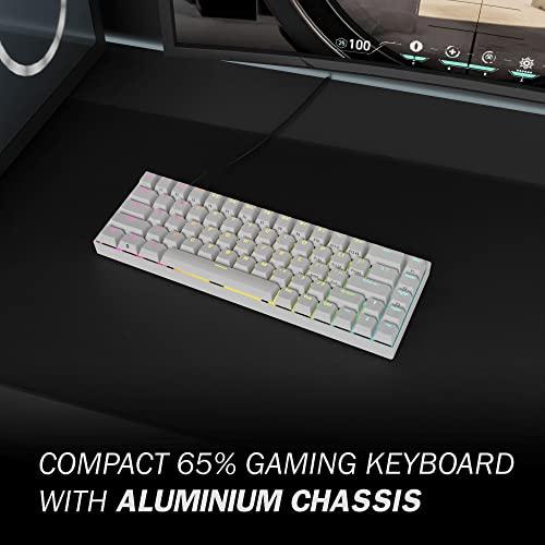 Durgod Hades 68 RGB Mechanical Gaming Keyboard | 65% Layout | USB C Wired | Doublehot PBT Keycaps | Cherry Profile | NKRO Rollover | Windows & Mac | Aluminium Chassis| Cherry MX Silent Red, White