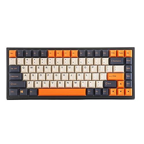 YUNZII KC84 Teclado mecánico con cable de 84 teclas intercambiables en caliente, con teclas de PBT con tintas, programable, RGB, NKRO, cable tipo C para Win/Mac/Gaming/ mecanografía (interruptor marrón gateron, carbono retro)