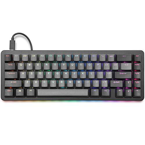 DROP ALT Mechanische Tastatur - 65% (67 Tasten) Gaming-Tastatur, Hot-Swap-Schalter, programmierbare Makros, RGB-LED-Hintergrundbeleuchtung, USB-C, Doubleshot PBT, Aluminiumrahmen (Cherry MX Braun, Schwarz)