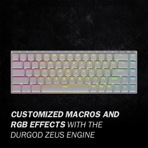 Durgod Hades 68 RGB Mechanical Gaming Keyboard | 65% Layout | USB C Wired | Doublehot PBT Keycaps | Cherry Profile | NKRO Rollover | Windows & Mac | Aluminium Chassis| Cherry MX Silent Red, White