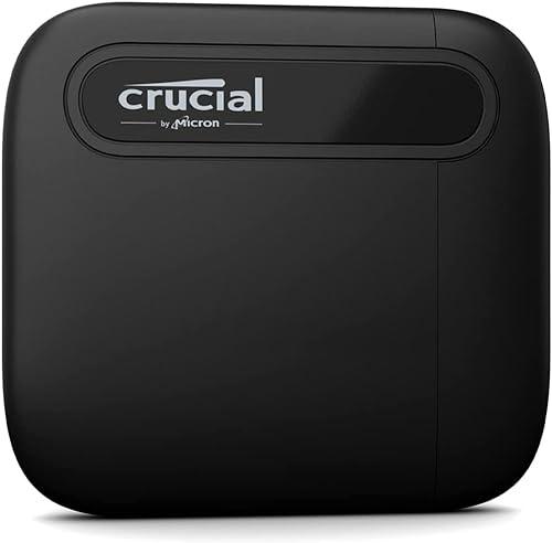 Crucial X6 4TB Portable SSD - Bis zu 800MB/s - USB 3.2 - Externes Solid State Drive, USB-C - CT4000X6SSD9, Schwarz