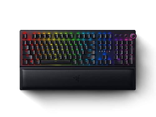 Razer BlackWidow V3 Pro Mechanical Wireless Gaming Keyboard: Żółte przełączniki mechaniczne - liniowe i ciche - podświetlenie RGB Chroma - nakładki na klawisze ABS Doubleshot - przezroczysta obudowa przełączników - Bluetooth 2.4GHz