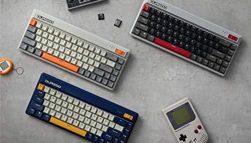 Durgod Fusion Mechanical Retro Keyboard | 65% Layout | Wireless 2.4 GHz, Bluetooth 5.0, USB C | Duplo PBT | Até 40 dias de vida útil da bateria | Windows, Android, iOS (Cherry MX Brown, Steam)