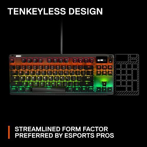 SteelSeries Apex Pro TKL Teclado mecánico para juegos - Los interruptores mecánicos más rápidos del mundo - Pantalla inteligente OLED - Factor de forma compacto - Retroiluminación RGB