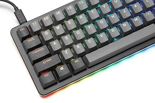 Clavier mécanique Drop ALT - Clavier de jeu 65% (67 touches), interrupteurs Hot-Swap, macros programmables, rétroéclairage par LED RVB, USB-C, PBT double face, cadre en aluminium (Halo Clear, Black)