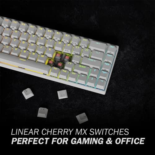 Durgod Hades 68 RGB Mechanical Gaming Keyboard | 65% Layout | USB C Wired | Doublehot PBT Keycaps | Cherry Profile | NKRO Rollover | Windows & Mac | Aluminium Chassis| Cherry MX Silent Red, White
