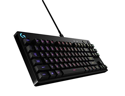 logitech Pro Mechanical Gaming Keyboard, teclas con retroiluminación RGB de 16,8 millones de colores, diseño ultraportátil, cable micro USB desmontable