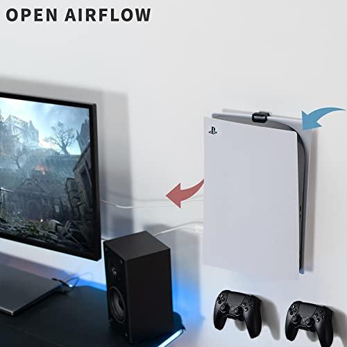 VIVO Suporte para Montagem em Parede de Aço Projetado para console de jogos PS5, Display Vertical para Playstation 5, Design Aberto, Preto, MOUNT-PS5B