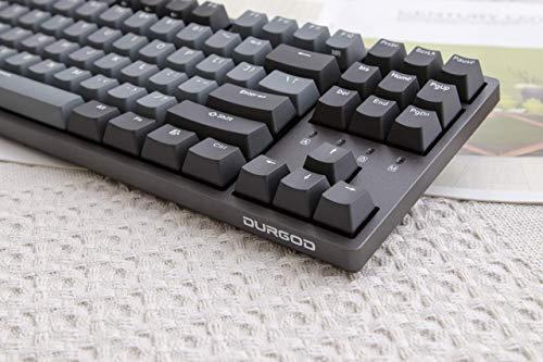 Durgod Taurus K320 TKL Teclado mecánico | 87 teclas sin teclas | USB C con cable | Tapas de PBT de doble cara | Teclas programables | NKRO Rollover | Windows y Mac | Cherry MX Speed Silver, Space Grey