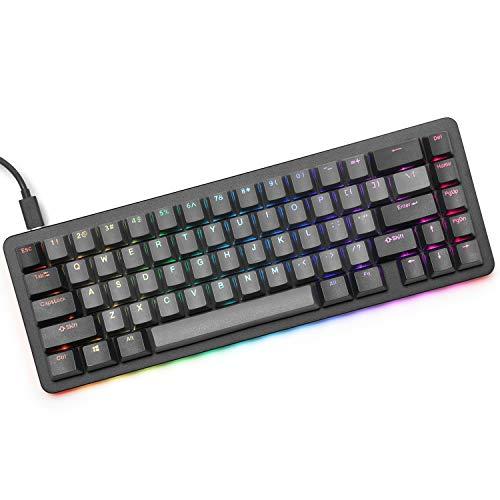 Clavier mécanique Drop ALT - Clavier de jeu 65% (67 touches), interrupteurs Hot-Swap, macros programmables, rétroéclairage par LED RVB, USB-C, PBT double face, cadre en aluminium (Halo Clear, Black)