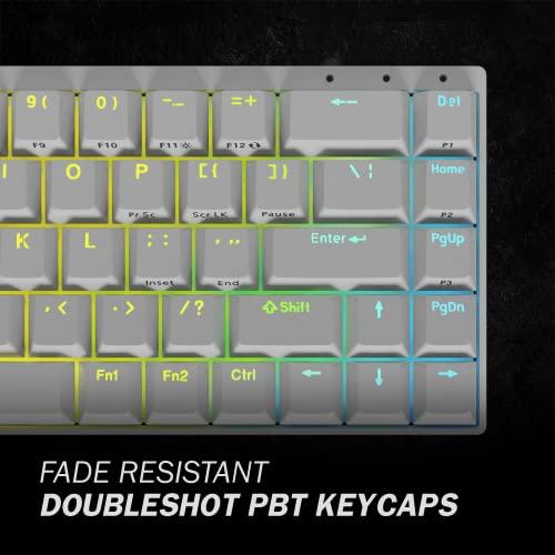 Durgod Hades 68 RGB Mechanical Gaming Keyboard | 65% Layout | USB C Wired | Doublehot PBT Keycaps | Cherry Profile | NKRO Rollover | Windows & Mac | Aluminium Chassis| Cherry MX Silent Red, White