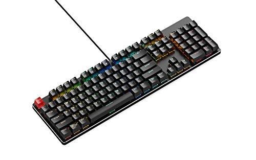 Glorious Custom Gaming Keyboard - GMMK 100% Full Size - Teclado mecánico con cable USB - Interruptores y tapas de teclas intercambiables en caliente RGB - Placa superior metálica negra