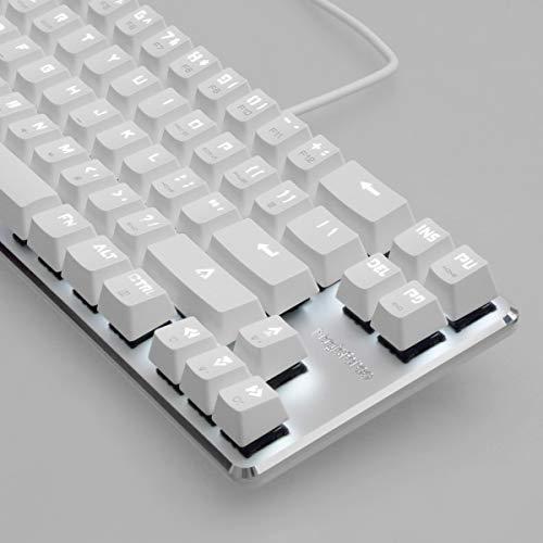 Clavier mécanique Clavier de jeu Cherry MX Silent Red Switch Wired Backlit Mechanical Mini Design (60%) 68 touches Clavier blanc Magicforce by Qisan