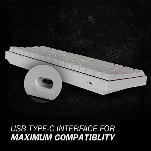 Durgod Hades 68 RGB Mechanical Gaming Keyboard | 65% Layout | USB C Wired | Doublehot PBT Keycaps | Cherry Profile | NKRO Rollover | Windows & Mac | Aluminium Chassis| Cherry MX Silent Red, White
