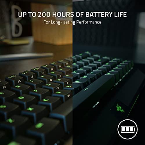 Razer BlackWidow V3 Mini HyperSpeed 65% Wireless Mechanical Gaming Keyboard: Technologia bezprzewodowa HyperSpeed - Żółte przełączniki mechaniczne - Liniowa i cicha - Nakładki klawiszy ABS Doubleshot - 200 godzin pracy na baterii