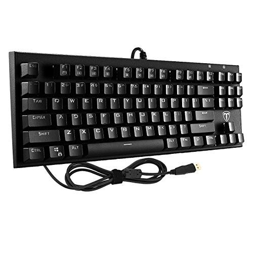 VicTsing Teclado Mecánico Gaming, Teclado Gaming Resistente al Agua con Interruptor Azul para Gamers, Teclado Anti-Ghosting (87 Teclas)