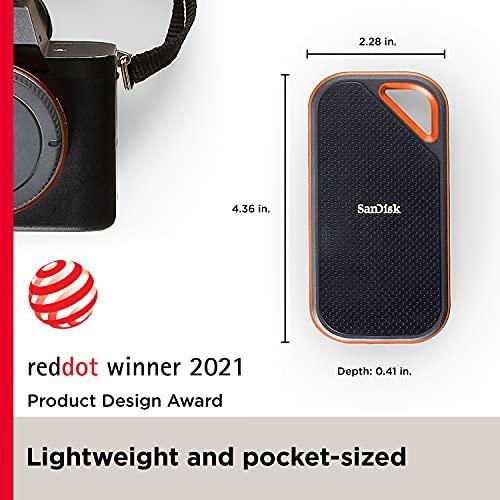 SanDisk 2TB Extreme PRO Portable SSD - do 2000MB/s - USB-C, USB 3.2 Gen 2x2 - zewnętrzny dysk półprzewodnikowy - SDSSDE81-2T00-G25