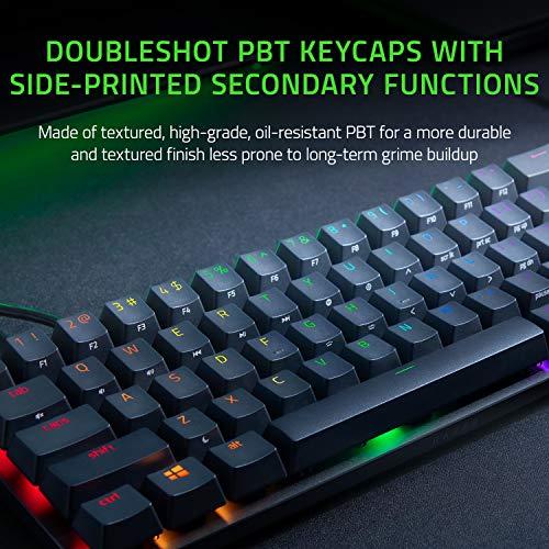 Razer Huntsman Mini 60% Gaming Keyboard: Szybkie przełączniki klawiatury - Clicky Optical Switches - Podświetlenie Chroma RGB - Nasadki klawiszy PBT - Pamięć wewnętrzna - Klasyczna czerń