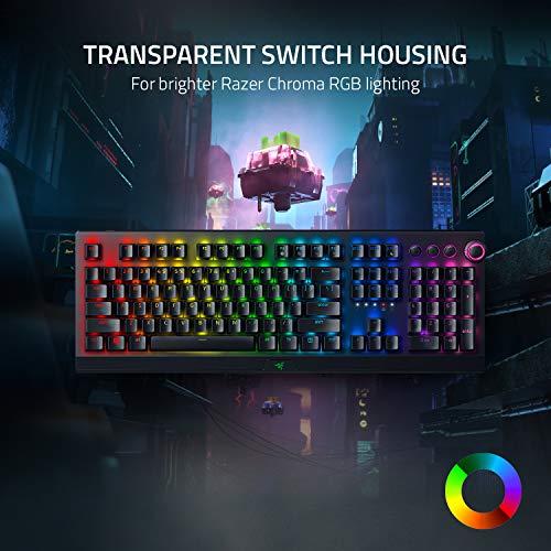 Razer BlackWidow V3 Pro Mechanical Wireless Gaming Keyboard: Żółte przełączniki mechaniczne - liniowe i ciche - podświetlenie RGB Chroma - nakładki na klawisze ABS Doubleshot - przezroczysta obudowa przełączników - Bluetooth 2.4GHz