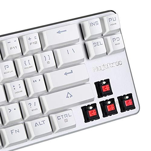 Clavier mécanique Clavier de jeu Cherry MX Silent Red Switch Wired Backlit Mechanical Mini Design (60%) 68 touches Clavier blanc Magicforce by Qisan