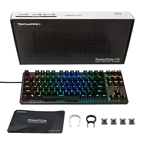 Tecware Phantom 87 Teclas Mecánicas, led RGB, Interruptor Outemu Marrón