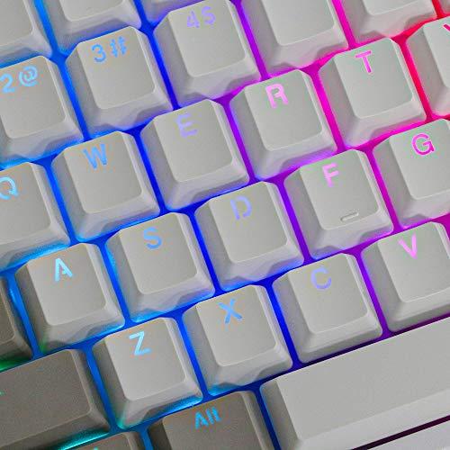 EPOMAKER EP84 Teclado mecánico para juegos con cable, 84 teclas RGB, con tapas de colorante PBT para Mac/Win/Gamers (interruptor marrón Gateron, gris blanco)