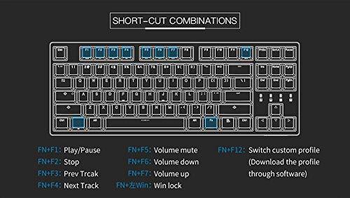 Teclado Mecânico Durgod Taurus K320 TKL | 87 Teclas Tenkeyless | USB C Wired | Chaves PBT de dupla-chave | Chaves programáveis | NKRO Rollover | Windows & Mac | Cherry MX Speed Silver, Space Grey