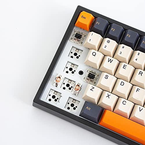 YUNZII KC84 Teclado mecánico con cable de 84 teclas intercambiables en caliente, con teclas de PBT con tintas, programable, RGB, NKRO, cable tipo C para Win/Mac/Gaming/ mecanografía (interruptor marrón gateron, carbono retro)