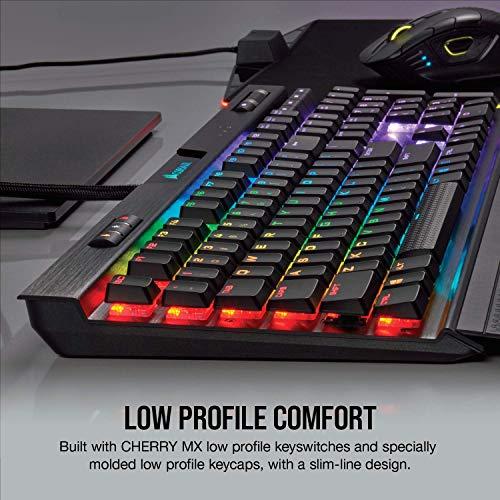 Corsair K70 RGB MK.2 niskoprofilowa mechaniczna klawiatura do gier - liniowa i cicha, podświetlana diodami RGB, Cherry MX Low Profile Red
