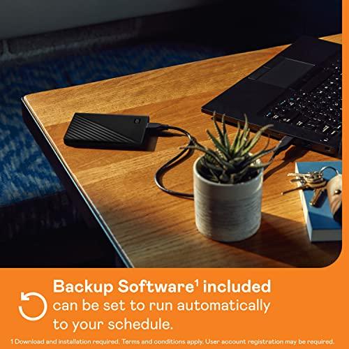 WD 5TB My Passport Portable External Hard Drive mit Backup-Software und Passwortschutz, Schwarz - WDBPKJ0050BBK-WESN