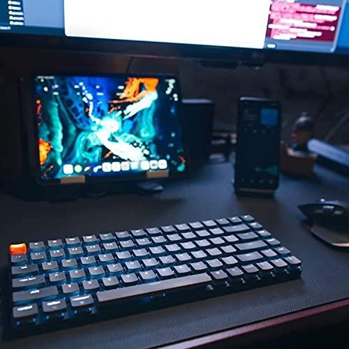 Keychron K3 wersja 2, 75% układ 84 klawiszy Ultracienka bezprzewodowa klawiatura mechaniczna Bluetooth/USB z białym podświetleniem, z możliwością wymiany na gorąco, niskoprofilowy przełącznik Keychron Optical Brown dla Mac Windows