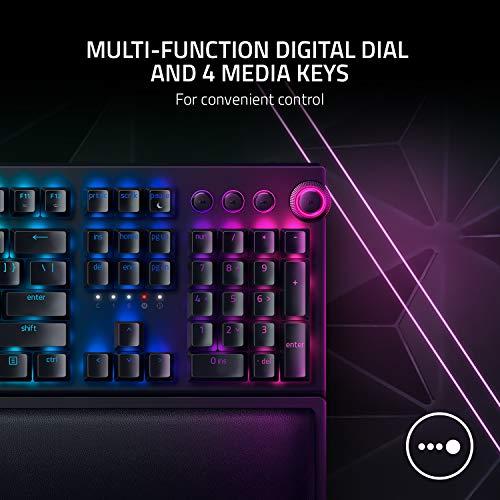 Razer BlackWidow V3 Pro Mechanical Wireless Gaming Keyboard: Żółte przełączniki mechaniczne - liniowe i ciche - podświetlenie RGB Chroma - nakładki na klawisze ABS Doubleshot - przezroczysta obudowa przełączników - Bluetooth 2.4GHz