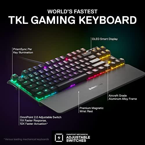 SteelSeries Apex Pro TKL Mechanical Gaming Keyboard - najszybsze na świecie przełączniki mechaniczne - OLED Smart Display - kompaktowa obudowa - podświetlenie RGB