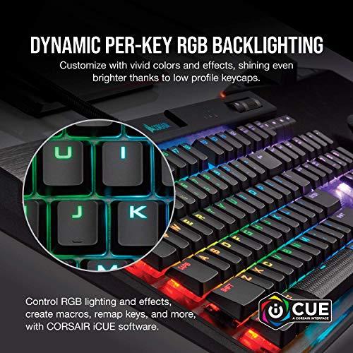 Corsair K70 RGB MK.2 niskoprofilowa mechaniczna klawiatura do gier - liniowa i cicha, podświetlana diodami RGB, Cherry MX Low Profile Red