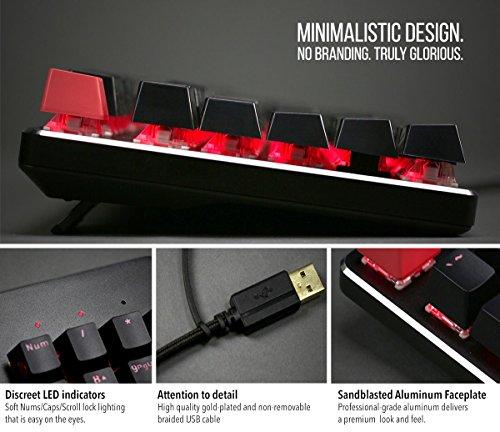 Glorious Custom Gaming Keyboard - GMMK 100% Percent Full Size - przewodowa klawiatura mechaniczna USB - przełączniki i nakładki na klawisze RGB - czarna metalowa płyta górna